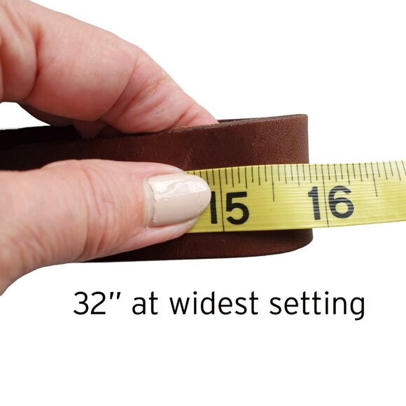 Vintage POLO Ralph Lauren Brown Leather Belt Split Buckle Design Engraved Sz M - Picture 8 of 11